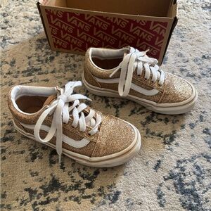 Vans Sparkling Gold Sneakers with White Laces